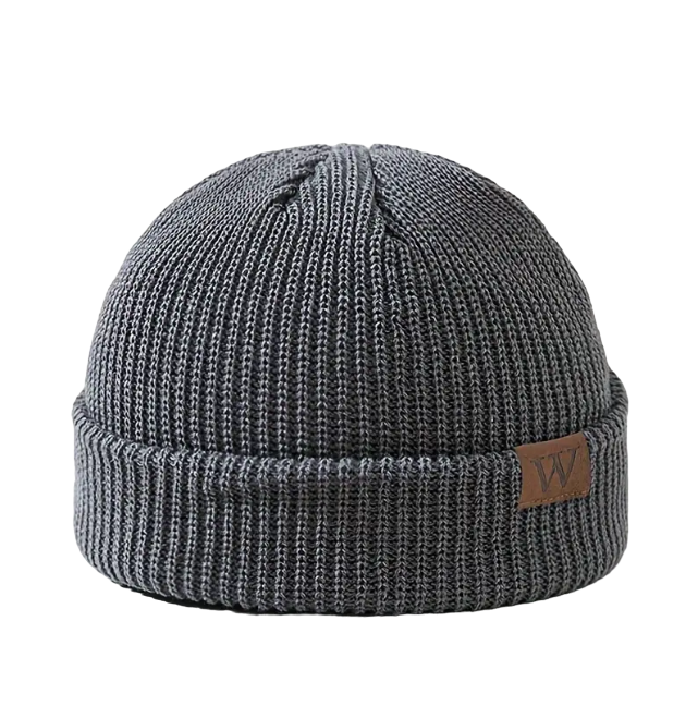 W-Label Knit Beanie - Stretchy, Ear-Protecting Skull Cap for Outdoor Sports & Casual Wear, Machine Washable